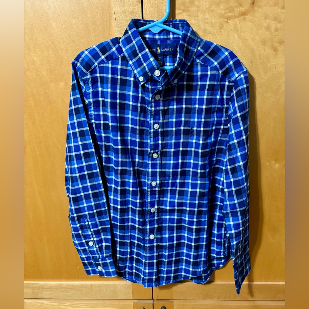 Boy’s Ralph Lauren Blue Plaid Button Down Shirt